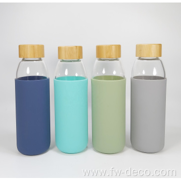 350ml glass drinking water bottle with lid